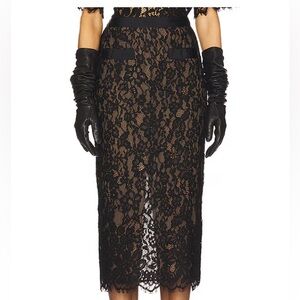 Helsa black lace midi skirt medium NWT